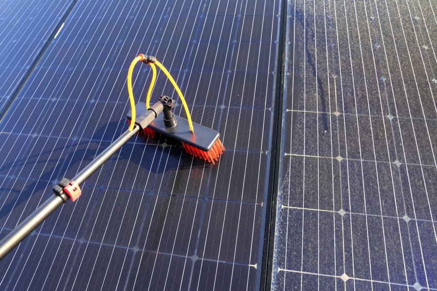 Solar panel cleaning