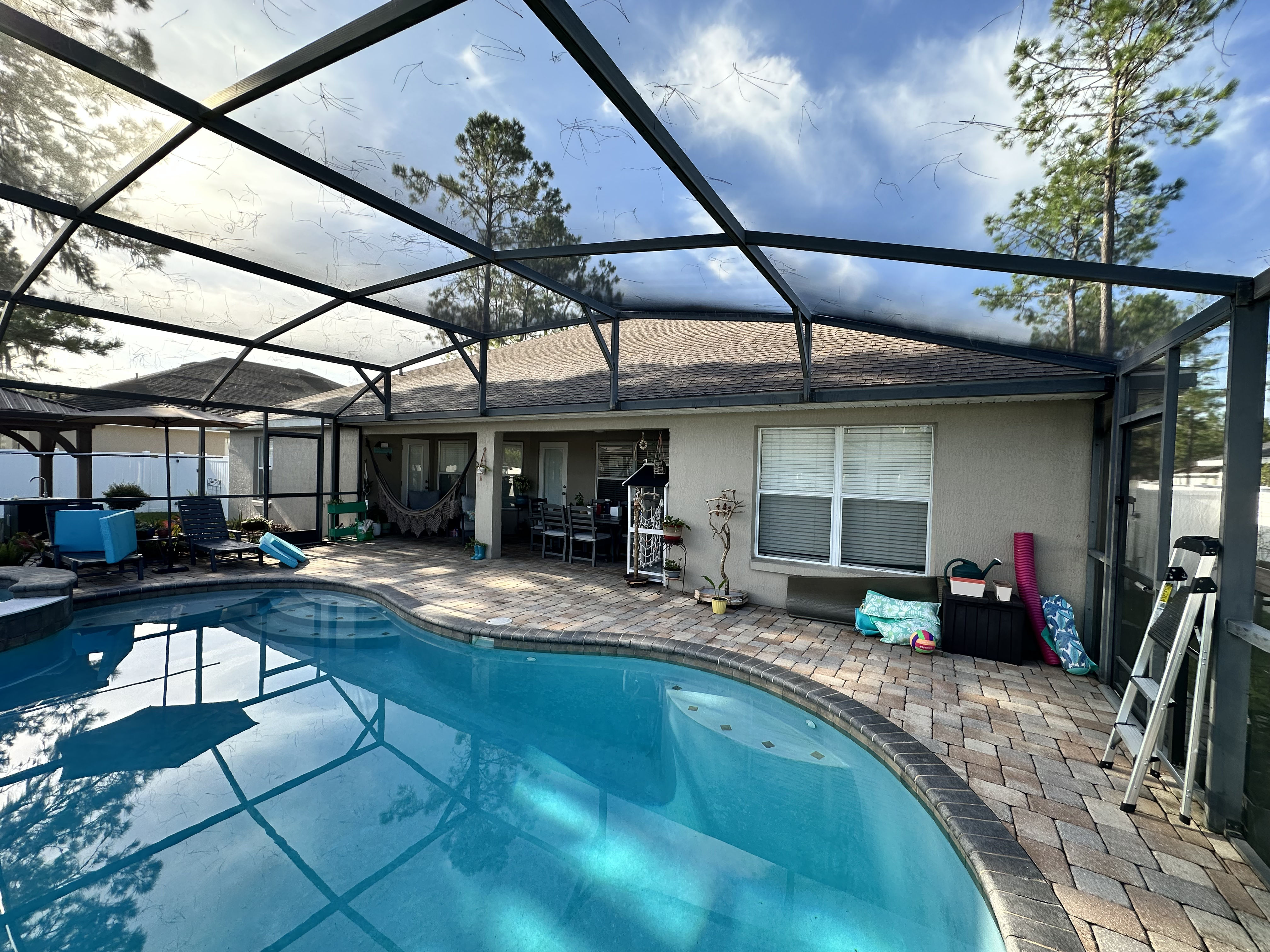 Pool Enclosure Screen Cleaning That Lets the Light Back In image